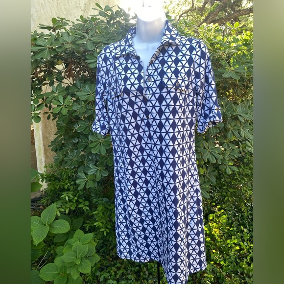 J McLaughlin Navy Blue Geometric Women’s Dress - Picture 1 of 10